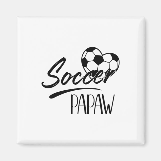 Aimant Papaw Foot de Famille Équipe de Chocœur Équipe de  (Devant)