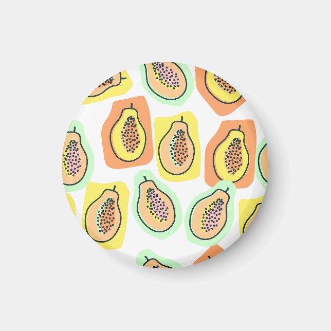 Aimant Papaya à main : Motif Vintage créatif (Devant)