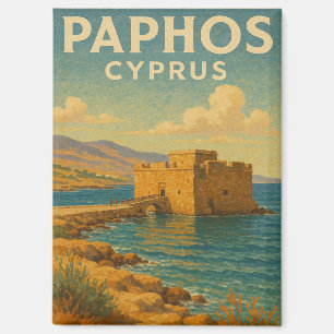 Aimant Paphos Chypre fort voyage vintage