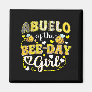 Aimant Papi de la fille de l'anniversaire de l'abeille dr
