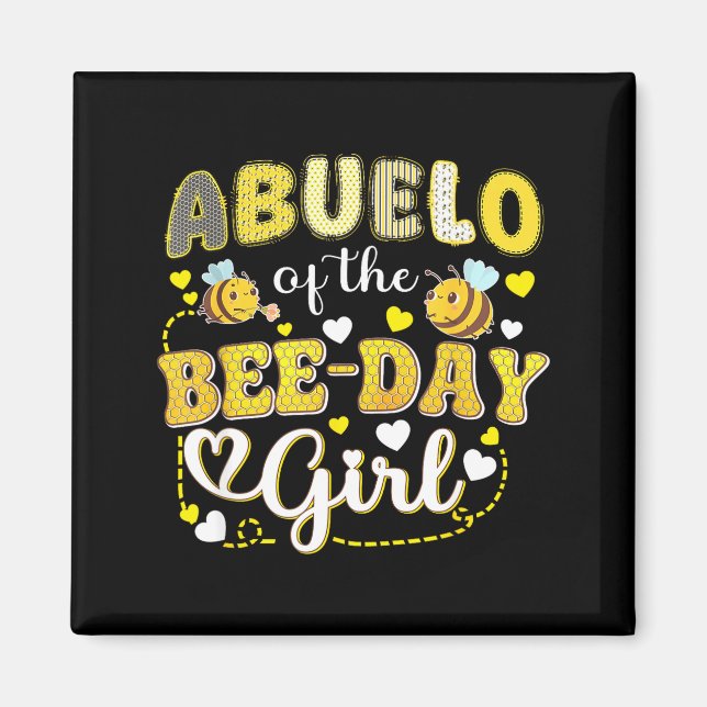 Aimant Papi de la fille de l'anniversaire de l'abeille dr (Devant)