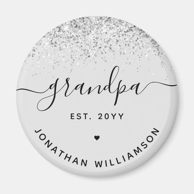 Aimant Papi Est Paillettes Confettis Cadeaux Personnalisé (Devant)