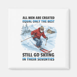 Aimant Papi Papa Va Toujours Faire Du Ski Dans Leur Soixa