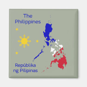 Aimant Papier d'illustration de la carte des Philippines