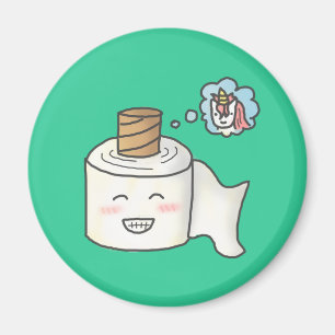 Aimant Papier hygiénique drôle mignon rêvant la licorn