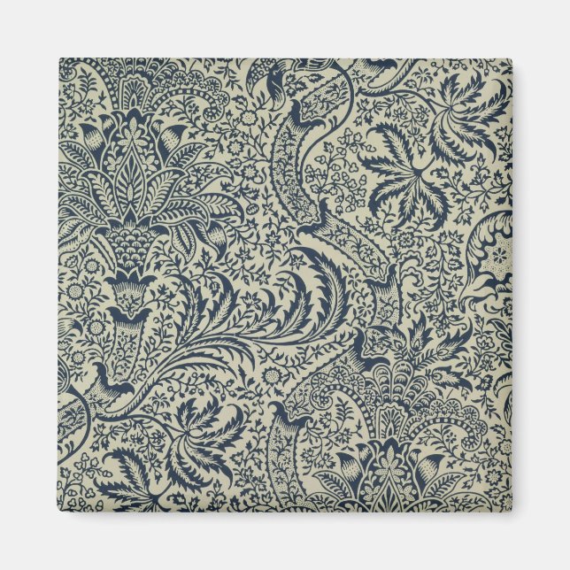 Aimant Papier peint avec style marine bleu algue (Devant)