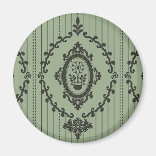 Aimant Papier peint baroque en vert