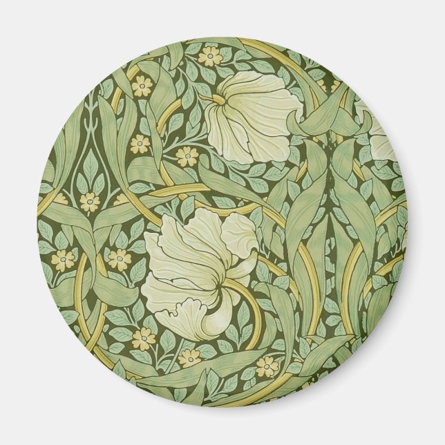 Aimant Papier peint floral bleu Pimpernel de William Morr (Devant)