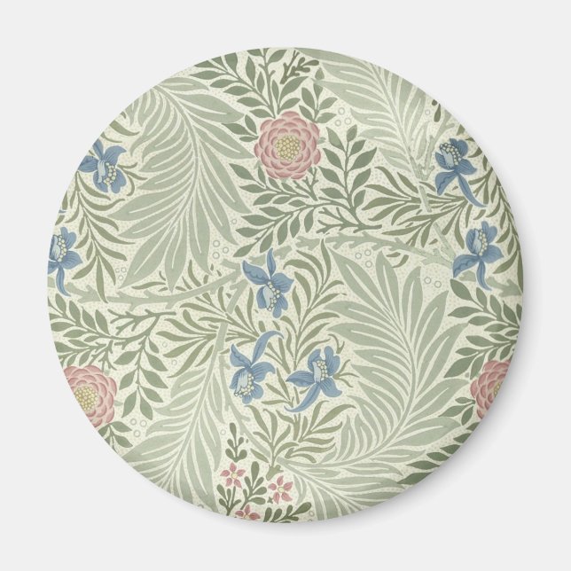 Aimant Papier peint floral de William Morris Larkspur (Devant)