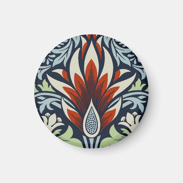 Aimant Papier peint floral Morris Navy Blue Snakeshead (Devant)