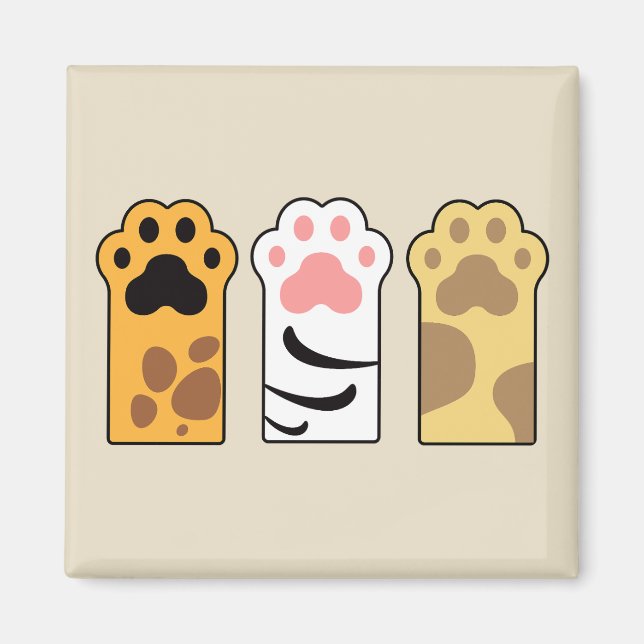 Aimant Papiers de chat colorés (Devant)