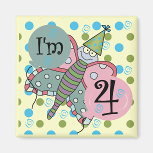 Aimant Papillon 4e anniversaire Tshirts et cadeaux