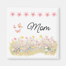 Aimant papillon à fleurs sauvages personnalisé