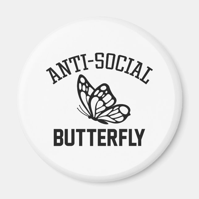Aimant Papillon anti-social (Devant)