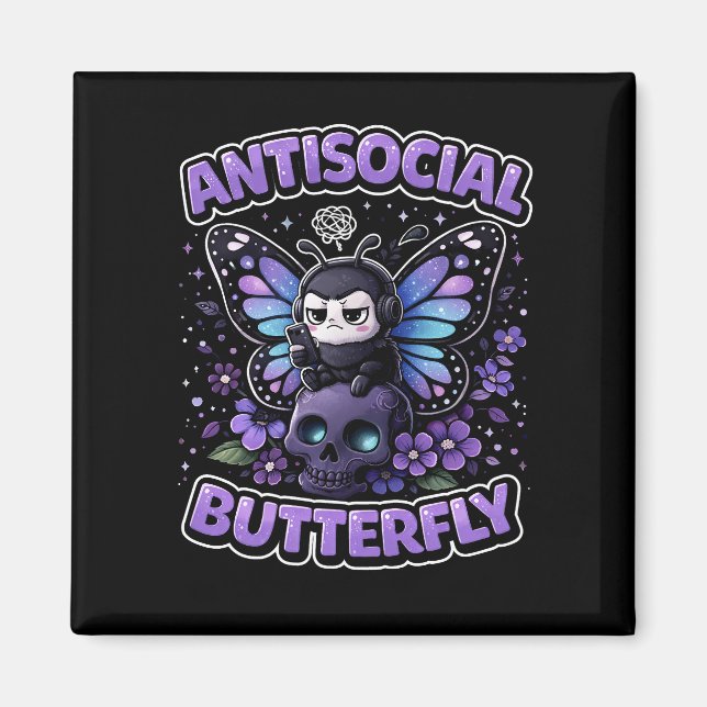 Aimant Papillon Antisocial (Devant)