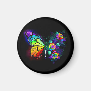 Aimant Papillon arc-en-ciel