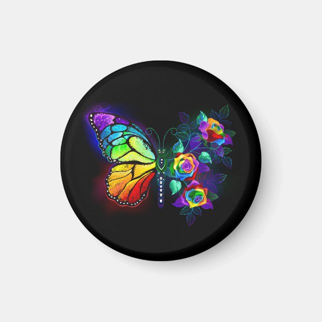 Aimant Papillon arc-en-ciel (Devant)