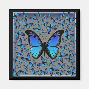 Aimant papillon bleu