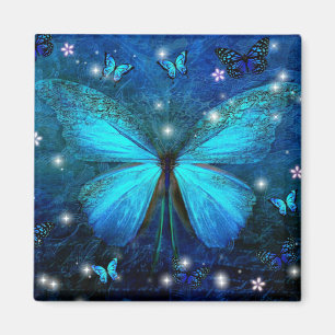 Aimant Papillon bleu élégant