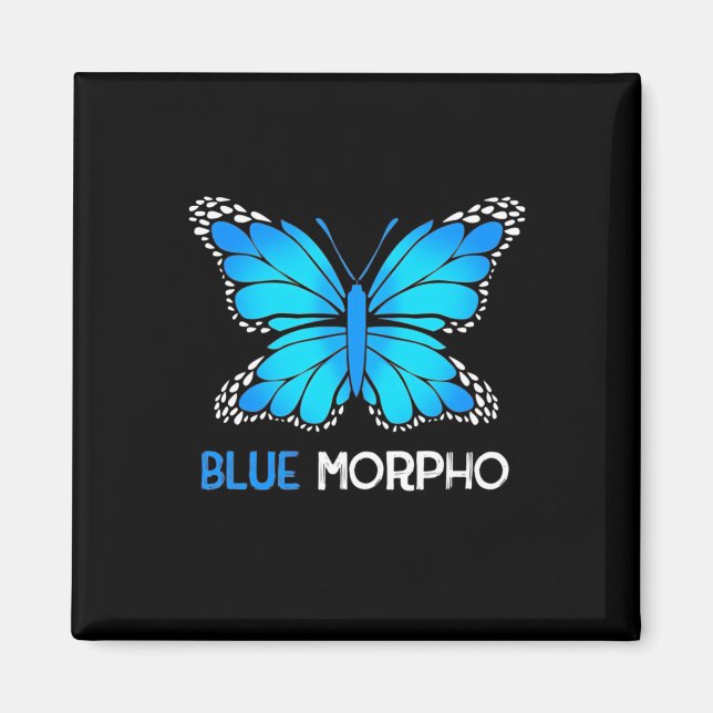 Aimant Papillon bleu Morpho (Devant)