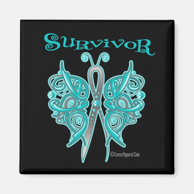 Aimant Papillon celtique survivant - Cancer gynécologique (Devant)