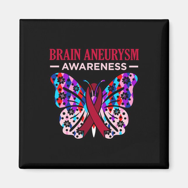 Aimant Papillon Cerveau Aneurysme Mois de sensibilisation (Devant)