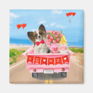 Aimant Papillon Chien Saint-Valentin Coeurs de Camion