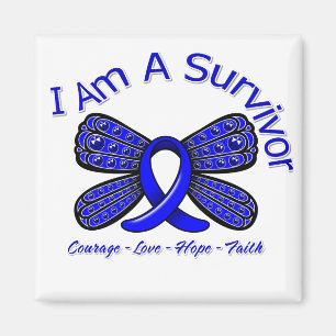Aimant Papillon de cancer du colon je suis un survivant