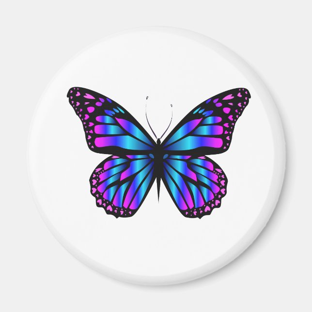aimant papillon de couleur vive (Devant)