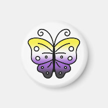 Aimant papillon de fierté non binaire