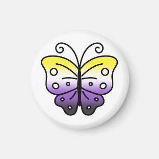 Aimant papillon de fierté non binaire