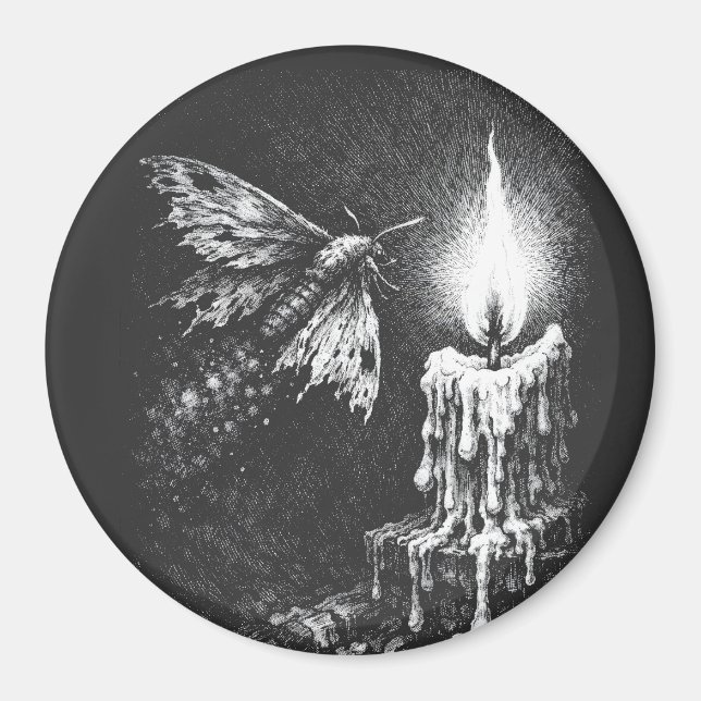 Aimant Papillon de nuit vers la flamme — par BurnsInHell (Devant)