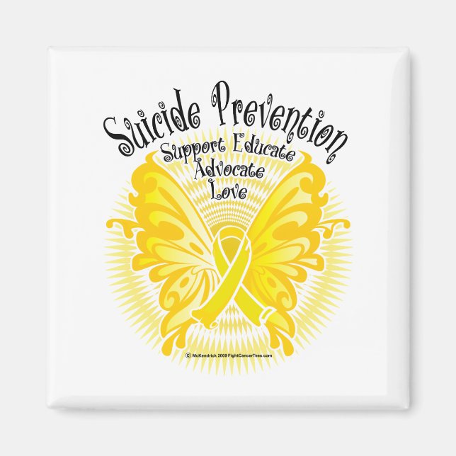 Aimant Papillon de prévention du suicide 3 (Devant)