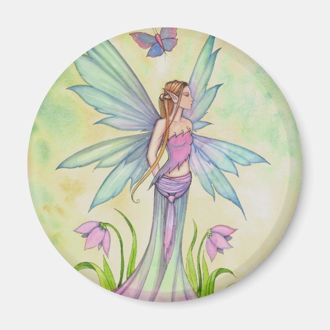 Aimant Papillon de printemps Fée Fantaisie Art (Devant)