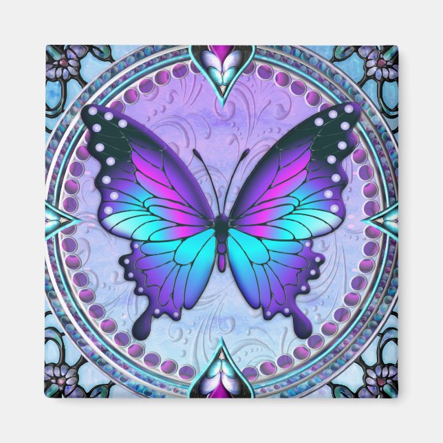 Aimant Papillon de sublimation avec Arrière - plan (Devant)