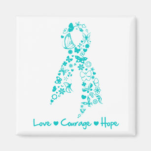 Aimant Papillon d'espoir de courage d'amour - Cancer