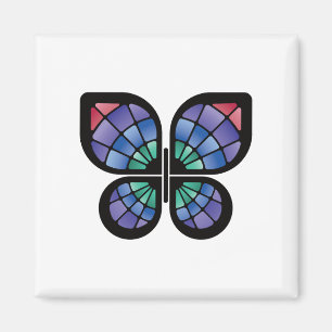 Aimant Papillon en verre tendu