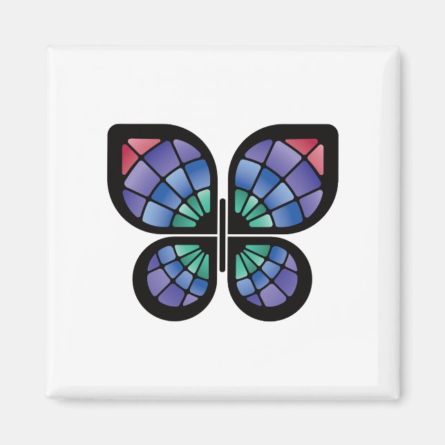 Aimant Papillon en verre tendu (Devant)