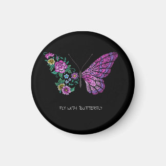 Aimant papillon et fleurs florales ailes papillons yout