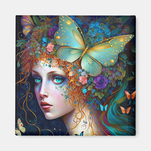 Aimant Papillon Fairy Elf Lady Imaginaire Art (Devant)