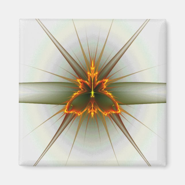 Aimant Papillon fractal (Choisir la couleur Arrière - pla (Devant)