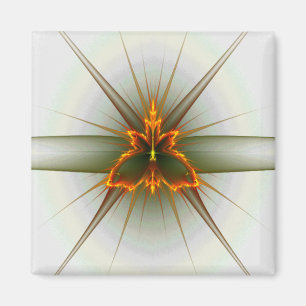 Aimant Papillon fractal (Choisir la couleur de l'Arrière