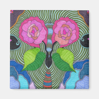 Aimant Papillon—Grands yeux Roses