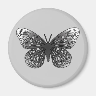 Aimant Papillon gris