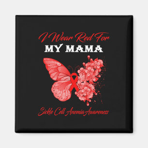 Aimant Papillon Je Porte Le Rouge Pour Ma Mama Sickle Cel