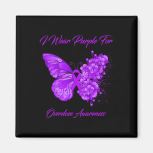 Aimant Papillon Je Porte Le Violet Pour La Sensibilisatio