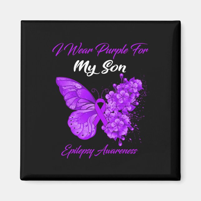 Aimant Papillon Je Porte Le Violet Pour Mon Fils Epilepsi (Devant)