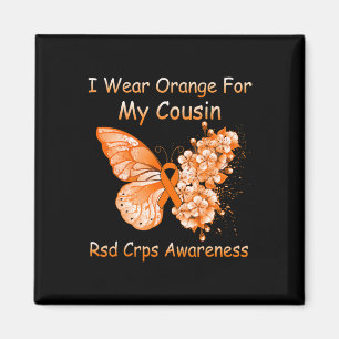 Aimant Papillon Je Porte Orange Pour Mon Cousin Rsd Crps 