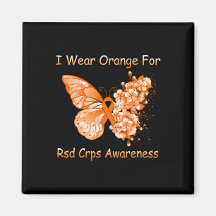 Aimant Papillon Je Porte Orange Pour RSD CRPS Sensibilisa