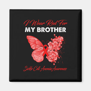 Aimant Papillon Je Porte Rouge Pour Mon Frère Cellule Fau